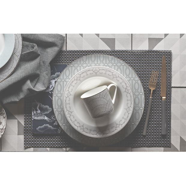 Linea Vinyl Placemat Dark Grey Set Of 4