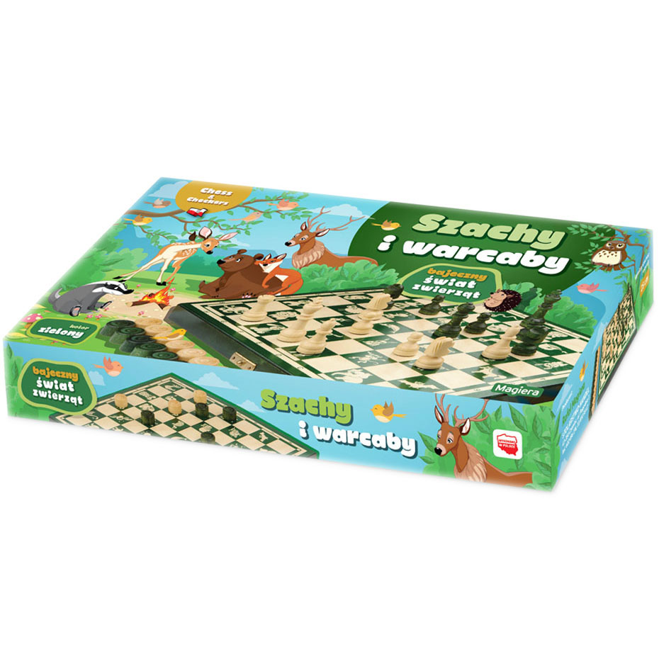 Chess and checkers Fabulous Animal World 25cm