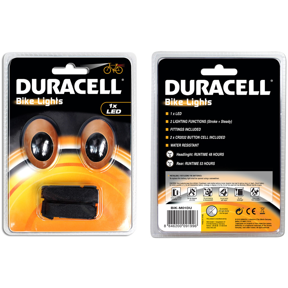 Duracell Front + Rear 1 Led Bike Light Set 00919