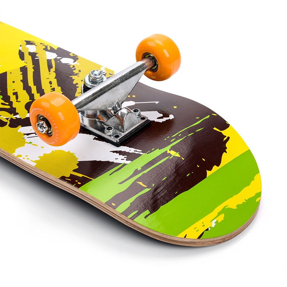 Skateboard Wooden Meteor Yellow and Black 22622