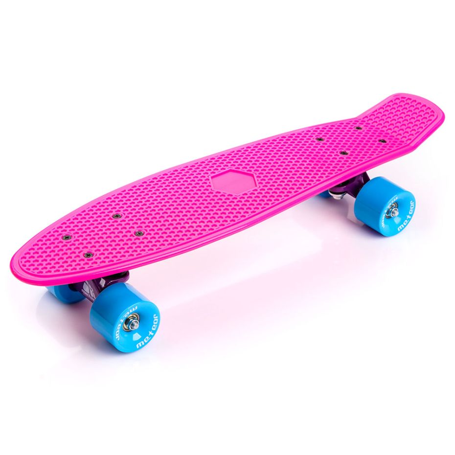 Skateboard METEOR pink / neon blue / 23691