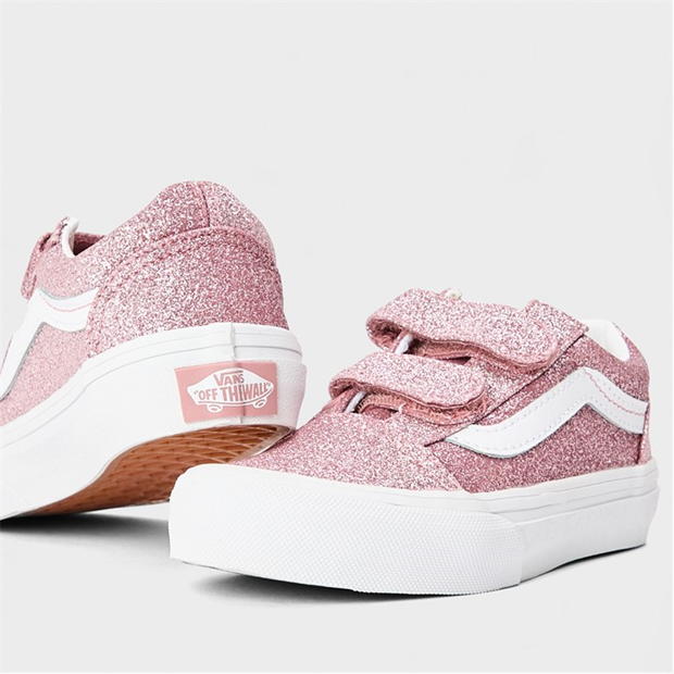 Pantof sport Vans Old Skool V Glitter Rose Gold Canvas Unisex copil