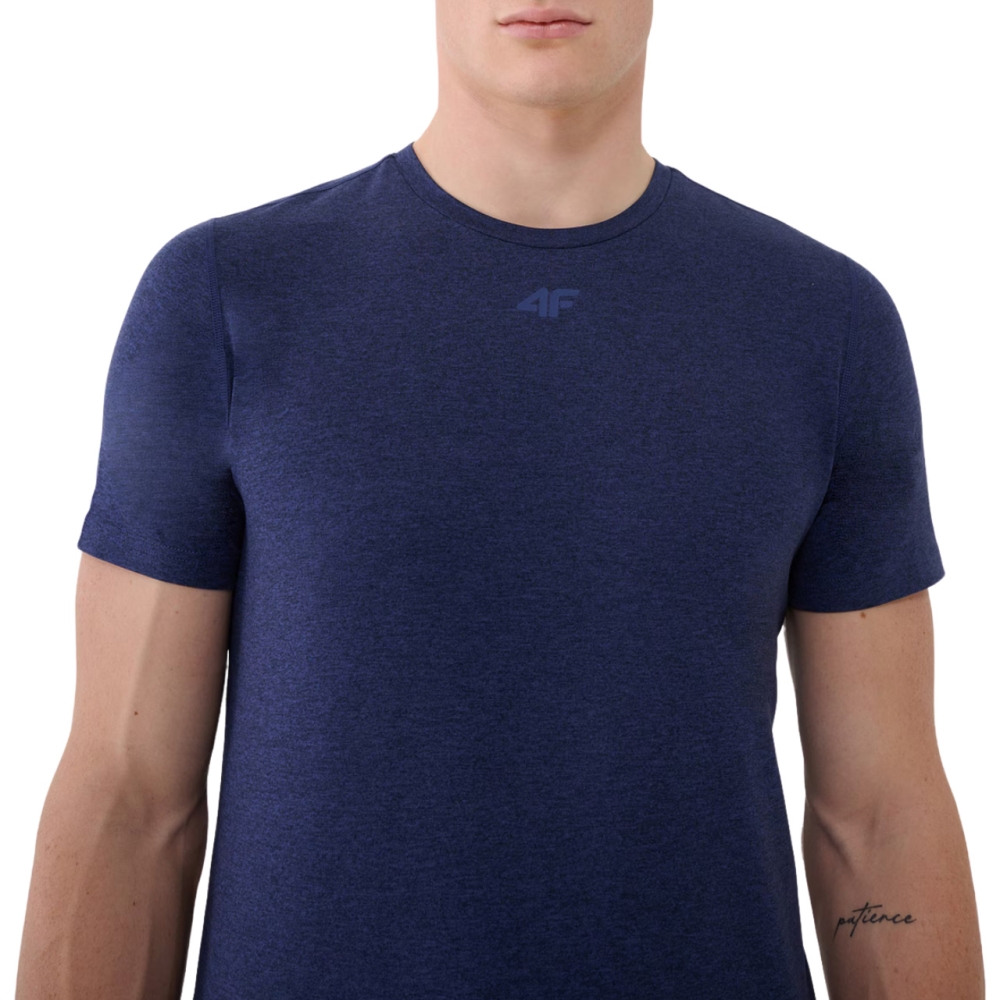 Camasa Men's T- 4F FNK M1344 dark navy blue melange 4FWSS25TFTSM1344 30M