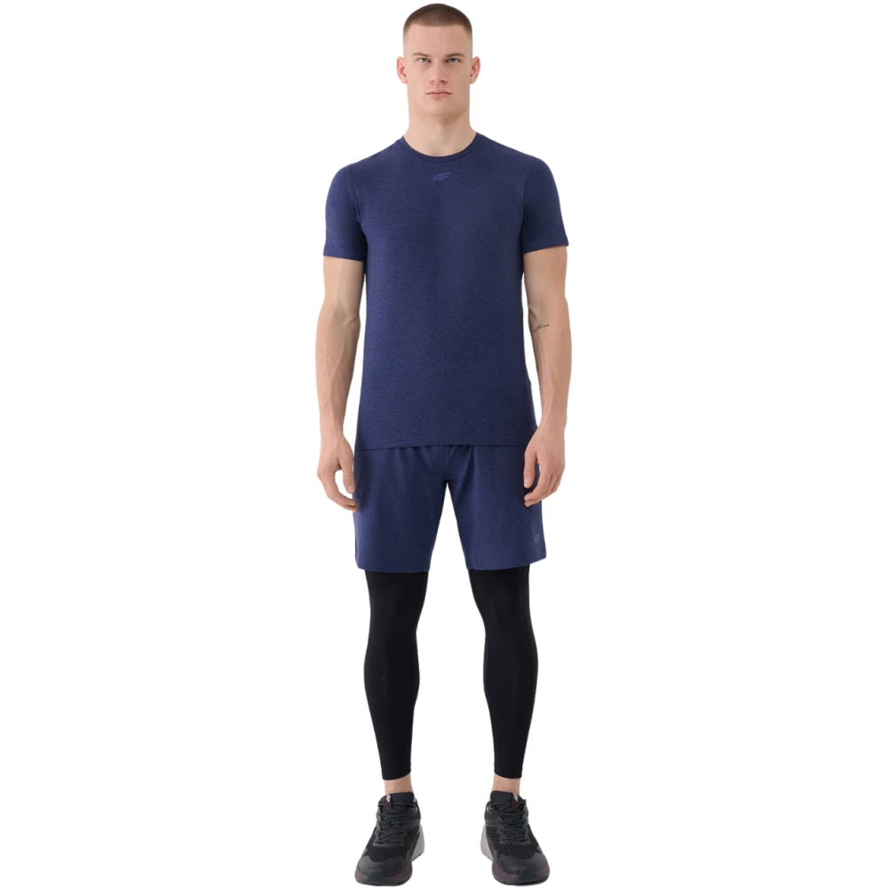Camasa Men's T- 4F FNK M1344 dark navy blue melange 4FWSS25TFTSM1344 30M