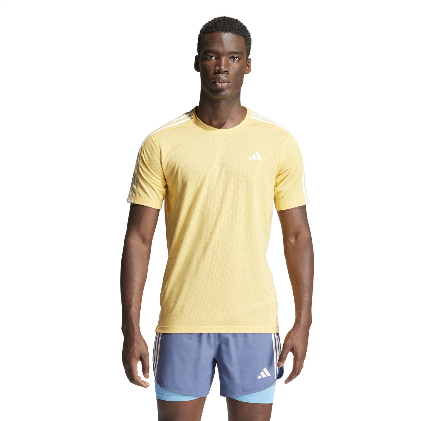 Camasa adidas Own the Run 3-Stripes T- barbat