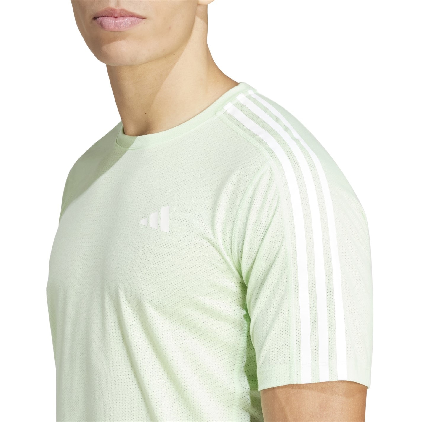 Camasa adidas Own the Run 3-Stripes T- barbat