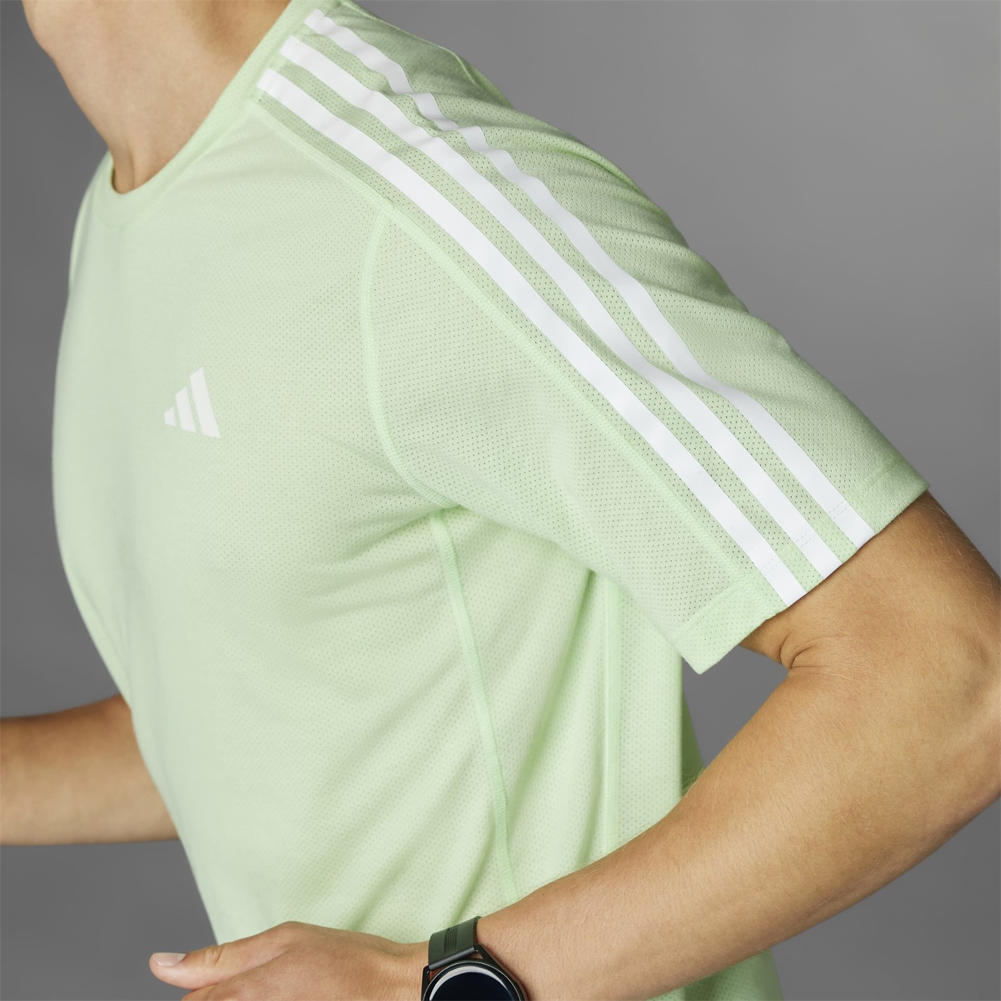 Camasa adidas Own the Run 3-Stripes T- barbat