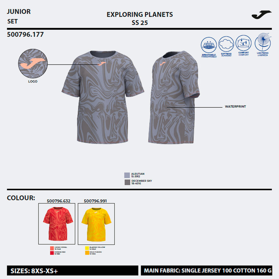 Camasa Camp Maneca Scurta T- Gold copil Joma