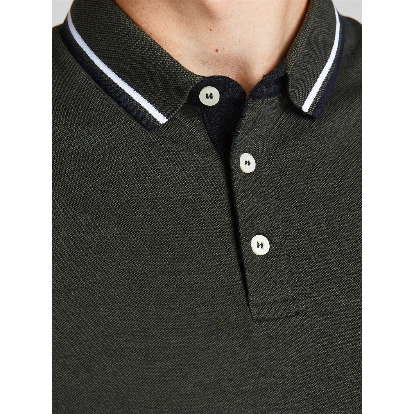 Camasa Jack and Jones Paulos Tipped Pique Maneca Scurta Polo Plus Size barbat