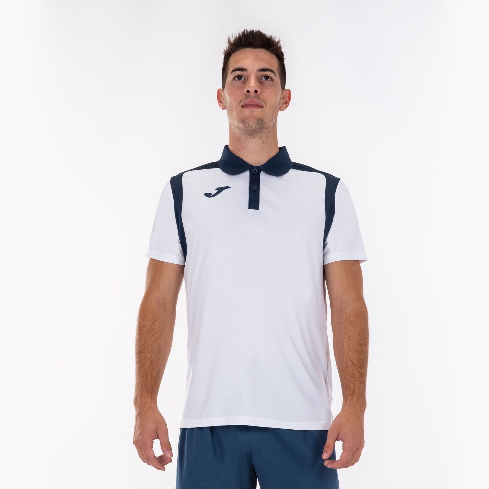 Polo Champion V White- Dark Navy S/s Joma