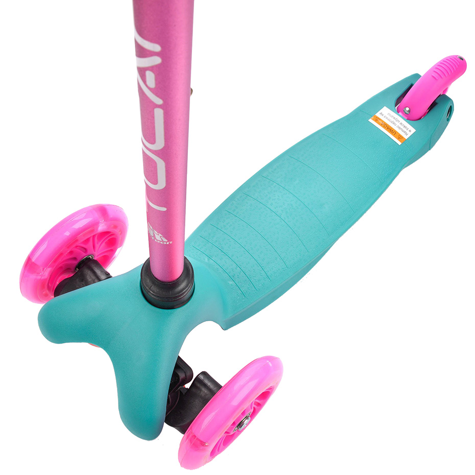 Three wheel scooter with wheels ? kami Led Meteor Tucan mint-pink 22557