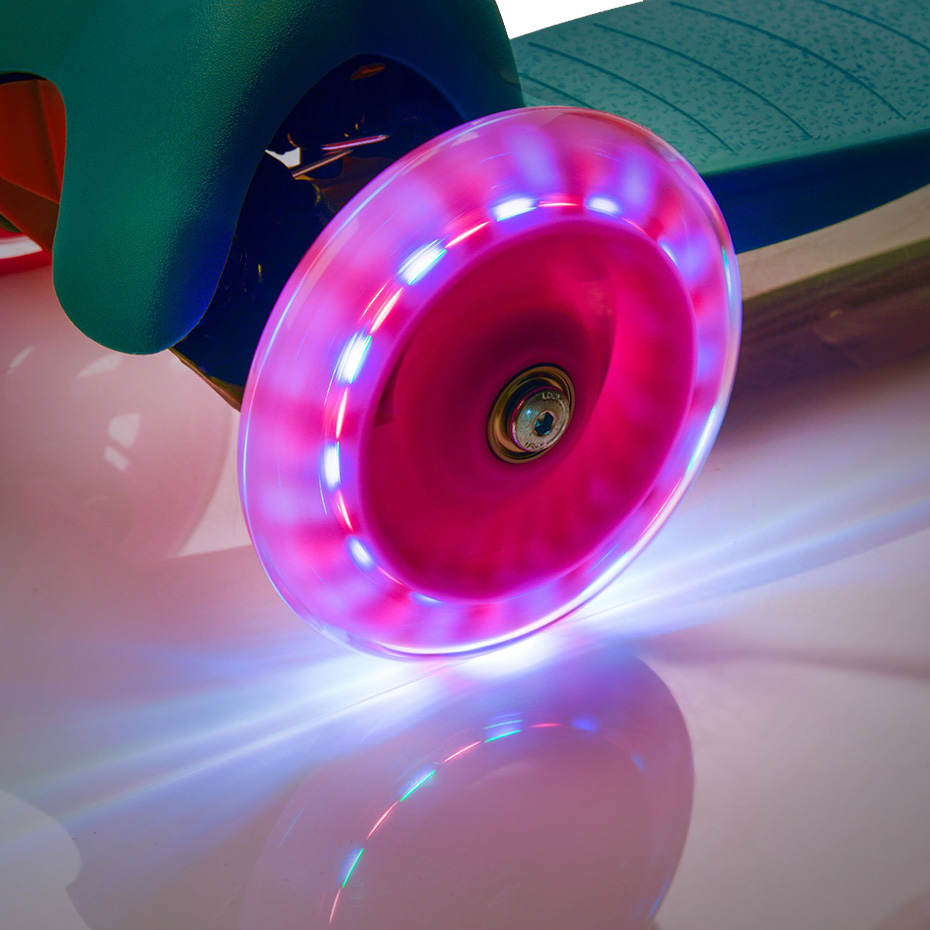 Three wheel scooter with wheels ? kami Led Meteor Tucan mint-pink 22557