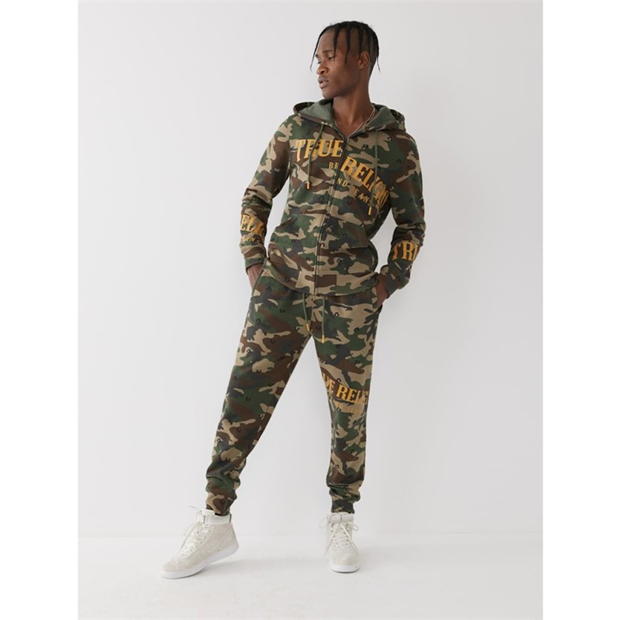 True Religion Camo Welt Pocket Logo Jogging Bottoms barbat