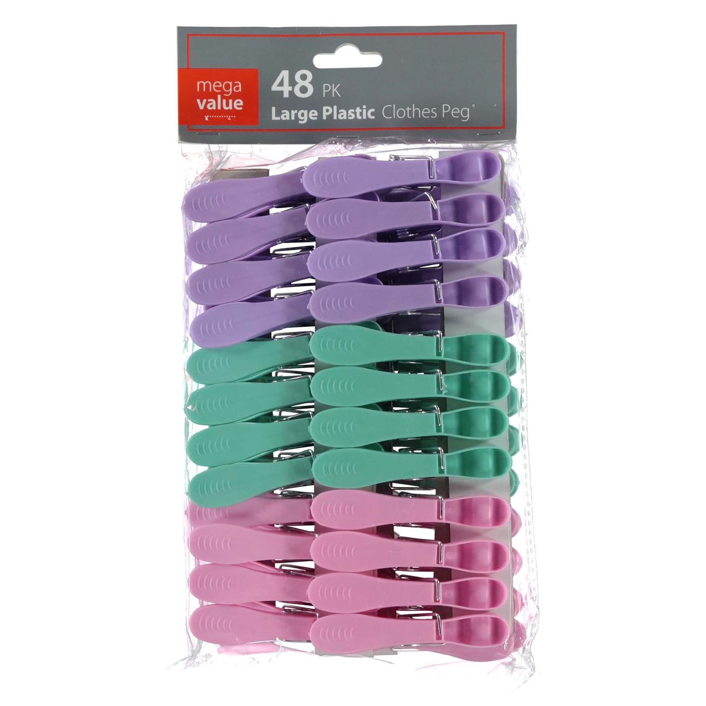Stanford Home Large Plastic Clothes Pegs 48 Pack